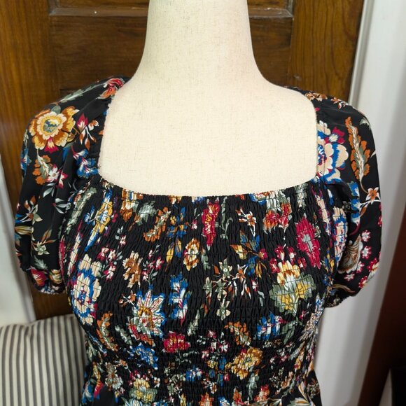 Smocked Floral Jumpsuit with Tie Back - Picture 6 of 6